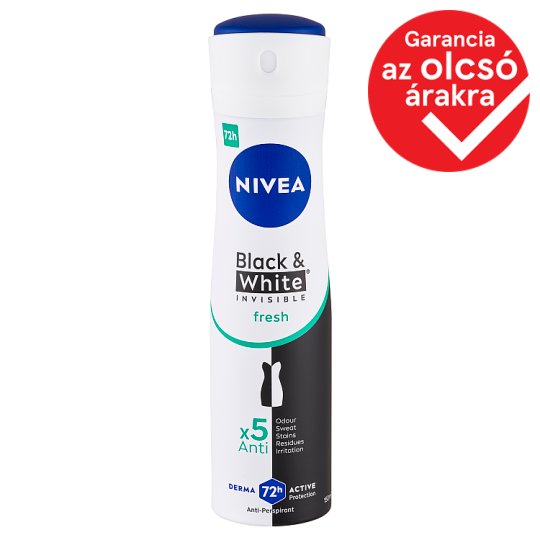 NIVEA Black & White Invisible Fresh izzadásgátló spray 150 ml