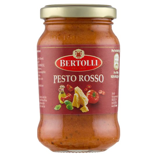 Bertolli Pesto Rosso bazsalikommal ízesített paradicsomos tésztaszósz 185 g