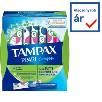 Tampax Compak Pearl Super Applikátoros Tampon, 18 db