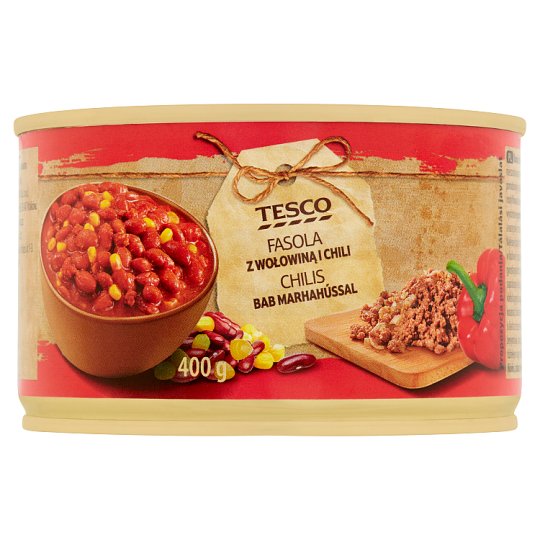 Tesco chilis bab marhahússal 400 g