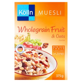 Kölln teljes kiőrlésű zabpehelyből készült müzli gyümölccsel 375 g