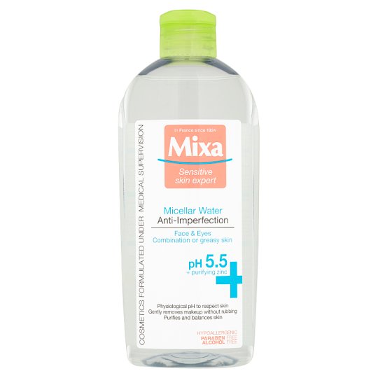 Mixa mattító micellás víz zsíros, kombinált és érzékeny bőrre 400 ml