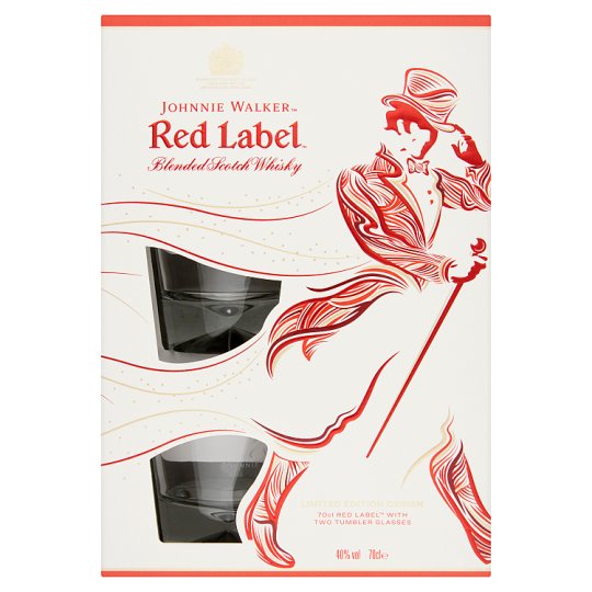 Johnnie Walker Red Label skót whisky + 2 pohár 40% 0,7 l
