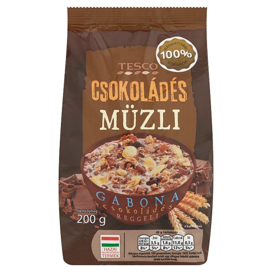 Tesco csokoládés müzli 200 g