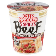 Nissin Cup Noodles Aromatic Spicy Instant Noodle Soup with Beef Flavour and 5 Spices 64 g
