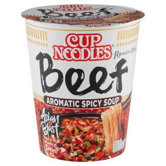 Nissin Cup Noodles instant tésztaleves marhahús ízesítéssel 64 g