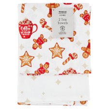 Tesco Home Gingerbread with Hot Drinks konyharuha 50 cm x 70 cm 2 db