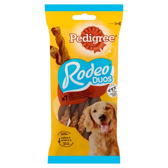 Pedigree Rodeo Duos marha és sajt ízesítésű kiegészítő állateledel felnőtt kutyák számára 7 db 123 g