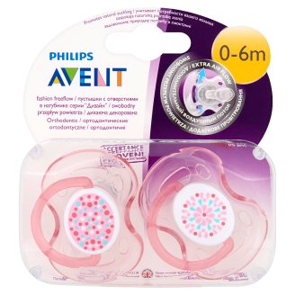 Philips Avent mintás légáteresztő játszócumi kupakkal 0-6 hónapos korig 2 db