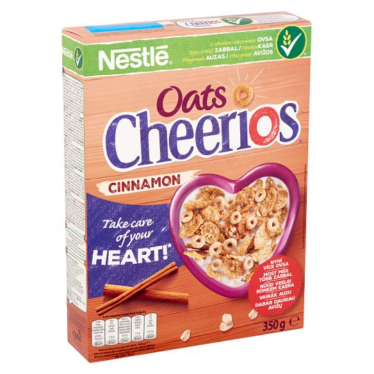 Nestlé Cheerios Oats ropogós, fahéjas gabonapehely zabbal, vitaminokkal és ásványi anyagokkal 350 g
