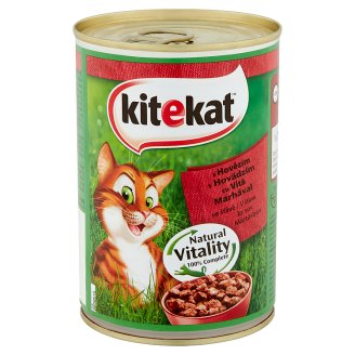 Kitekat teljes értékű állateledel felnőtt macskák számára marhahússal mártásban 400 g