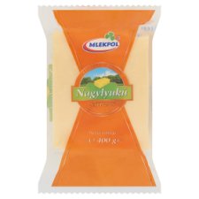 Mlekpol félkemény zsíros nagylyukú sajt 27% 400 g