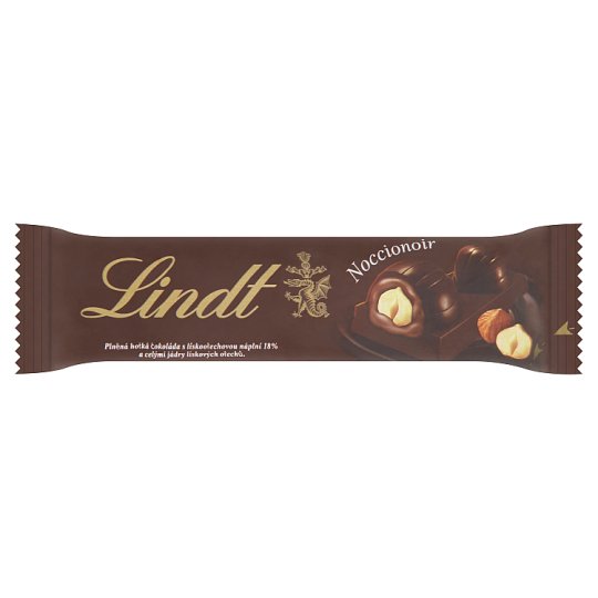 Lindt Noccionoir töltött keserű csokoládé mogyorós töltelékkel és egész mogyoróbéllel 40 g