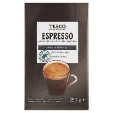 Tesco Espresso pörkölt, őrölt kávé 250 g
