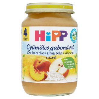 HiPP BIO őszibarackos alma rizzsel 4 hónapos kortól 190 g