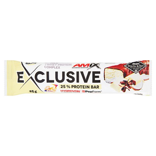 Amix Exclusive Bar fehér csokoládé-kókusz ízű protein szelet 85 g