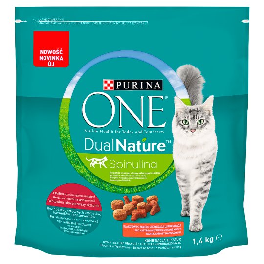 Purina One DualNature Spirulina Complete Pet Food for Adult Cats with