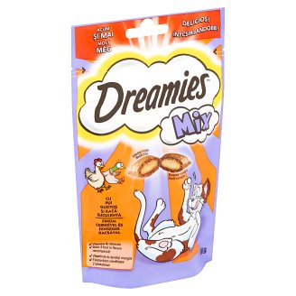 Dreamies Mix kiegészítő táp macskáknak, 8 hetesnél idősebb kölyökmacskáknak csirkével, kacsával 60 g