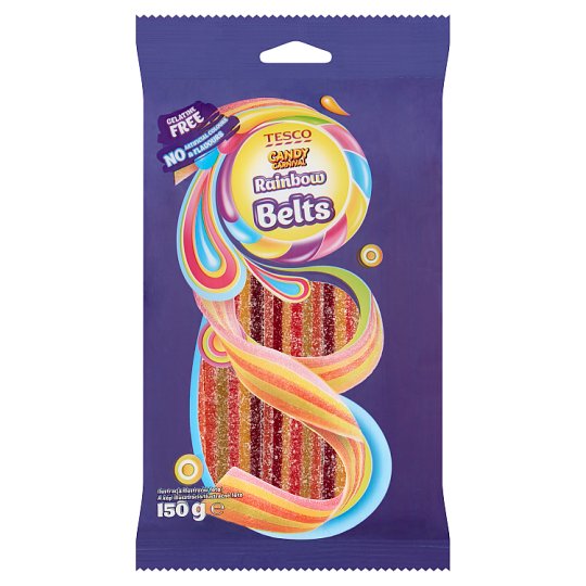 Tesco Candy Carnival Rainbow Belts 150 g Tesco Online, Tesco From
