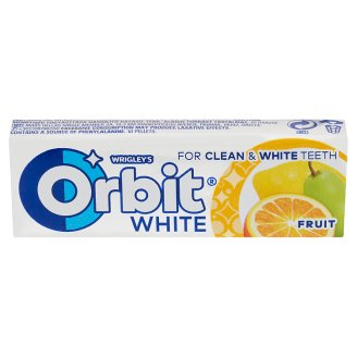 Orbit White Fruit gyümölcsízű cukormentes rágógumi édesítőszerrel 10 db 14 g