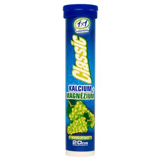 1x1 Vitaday Classic Kalcium + Magnézium szőlőízű étrend-kiegészítő pezsgőtabletta 20 db 84 g