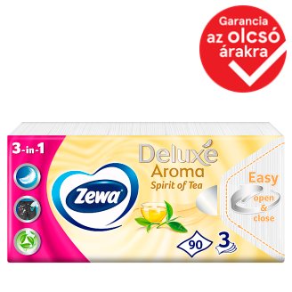 Zewa Deluxe Spirit Of Tea illatosított papír zsebkendő 3 rétegű 90 db