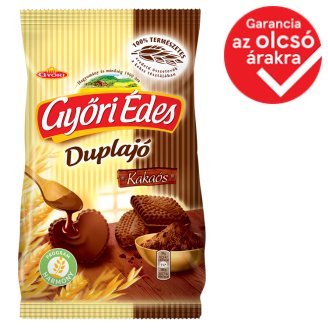 Győri Édes Duplajó kakaós bevonómasszával talpán mártott, kakaós, omlós keksz 150 g