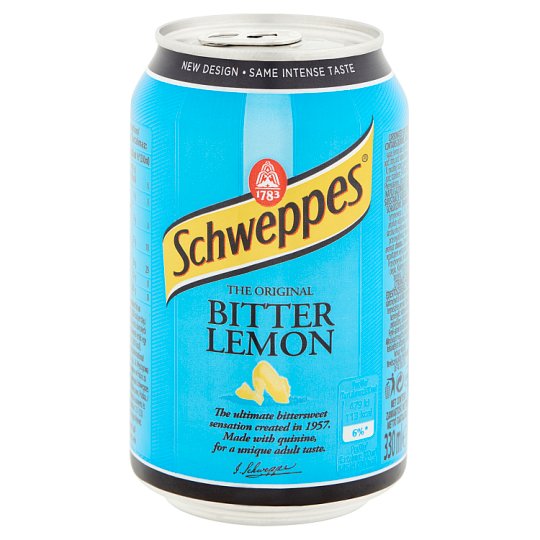Schweppes Bitter Lemon Sparkling Drink with Sugar and Sweeteners 330 ml