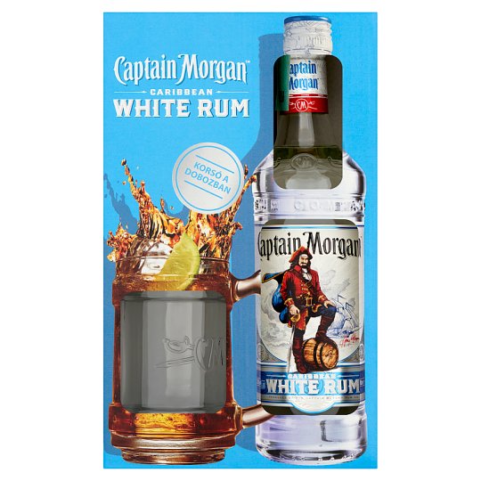 Captain Morgan White Rum 37,5% 0,7 l + Glass