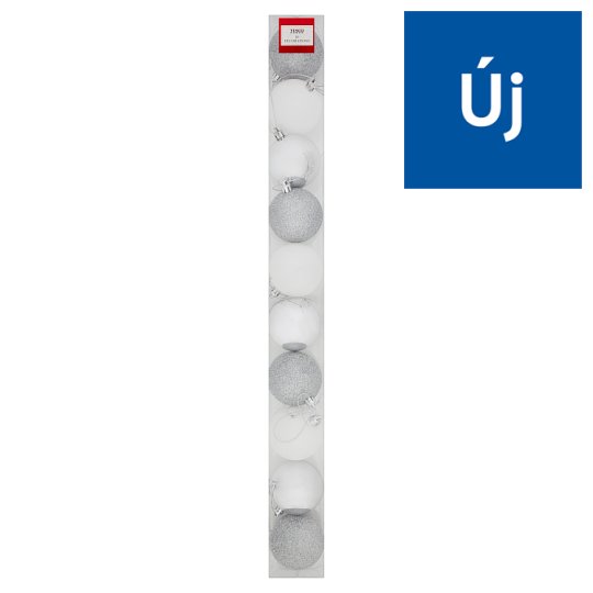 Tesco 6 cm-es ezüstszínű gömbdísz 10 db