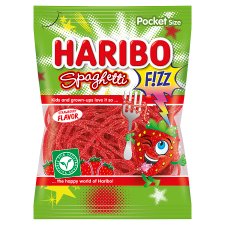 Haribo Spaghetti Erdbeer gyümölcsízű gumicukorka 75 g