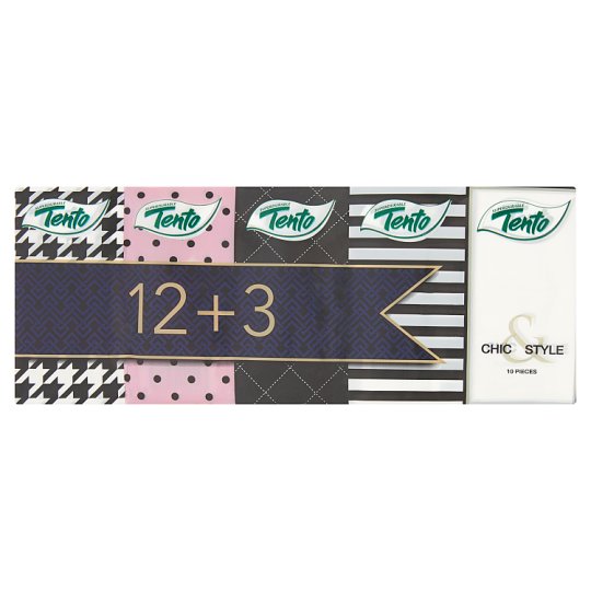 Tento Chic & Style papírzsebkendő 3 rétegű 15 x 10 db