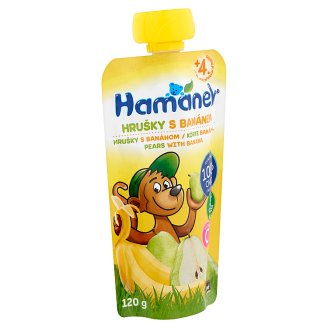 Hamánek uzsonna bébidesszert körtével és banánnal 4 hónapos kortól 120 g