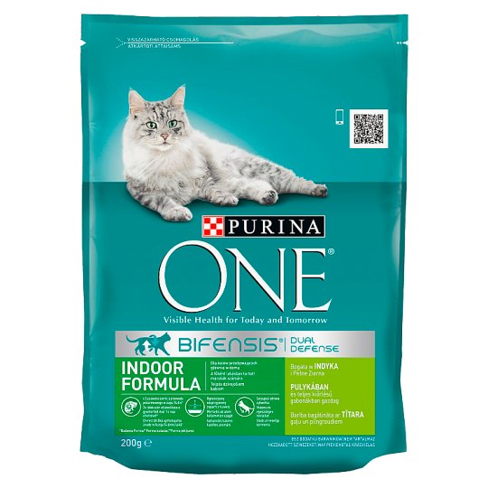 Purina One Indoor Formula pulykában és teljes kiőrlésű gabonákban gazdag száraz macskaeledel 200 g