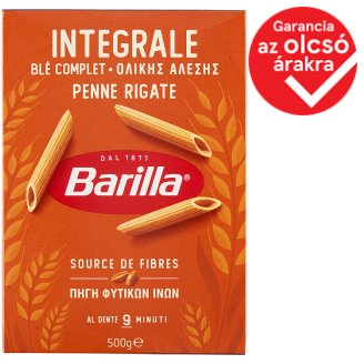 Barilla Integrale Pennette Rigate teljes kiőrlésű apró durum száraztészta 500 g