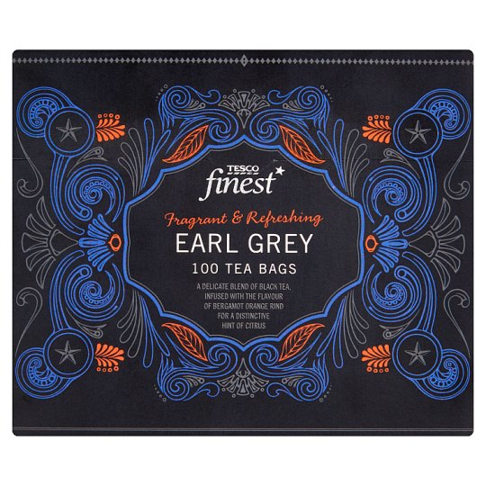 Tesco Finest filteres Earl Grey fekete tea 100 filter 250 g Tesco