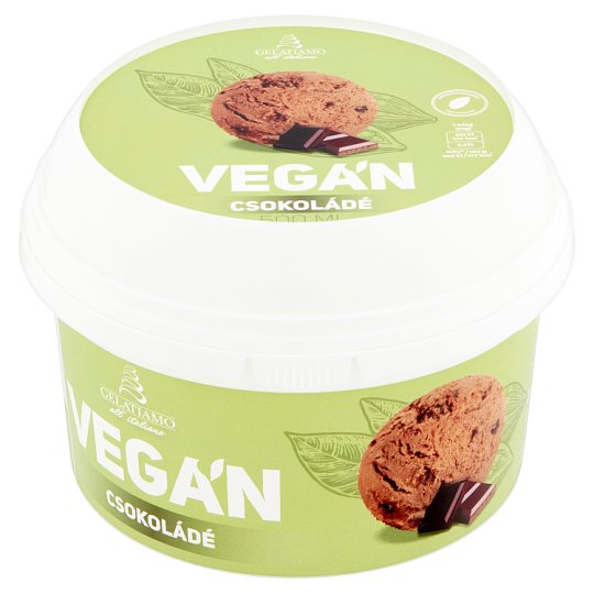 Gelatiamo vegán csokoládé jégkrém csokoládé darabkákkal és csokoládé öntettel 500 ml