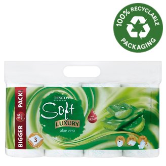 Tesco Soft Luxury Aloe Vera toalett papír 3 rétegű 16 tekercs