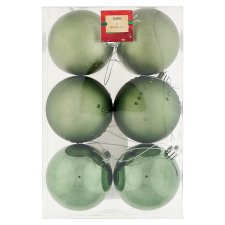 Tesco Green Baubles 6 pcs