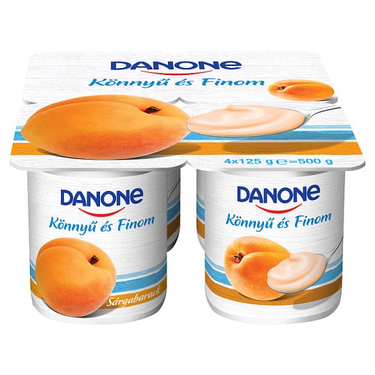 Danone Apricot Flavoured Low-Fat Yoghurt with Live Cultures 4 x 125 g