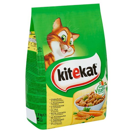 Kitekat teljes értékű állateledel felnőtt macskák számára csirkével és zöldségekkel 1,8 kg