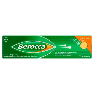 Berocca multivitaminokat és ásványi anyagokat tartalmazó étrend-kiegészítő pezsgőtabletta 15 db 72 g