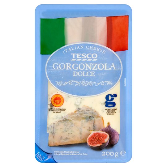 Tesco Gorgonzola Dolce kék nemespenésszel érő lágy, zsíros sajt 200 g