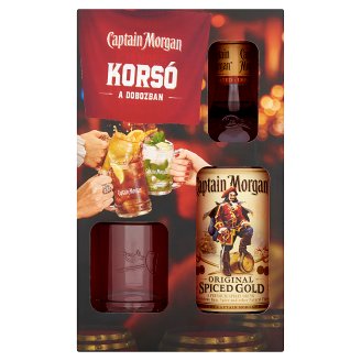 Captain Morgan Spiced Gold Spirit Drink with Spicy Caribbean Rum + Glass 35% 0,7 l