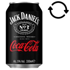 Coca-Cola és Jack Daniel's Tenessee Whiskey alkoholos szénsavas üdítőital 5% 330 ml