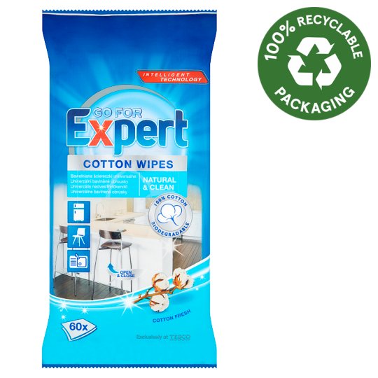Go For Expert Cotton Fresh univerzális nedves törlőkendő 60 db