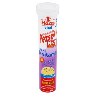 Haas Vital 1000 NE D-vitamin citromízű étrend-kiegészítő pezsgőtabletta 80 g
