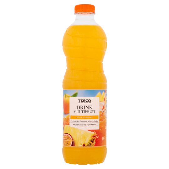 Tesco vegyes gyümölcsital cukorral és édesítőszerrel, hozzáadott vitaminokkal 1,5 l