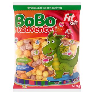 Fit Kids Süsü Kedvence gluténmentes, extrudált, gyümölcsízű gabonagolyók 120 g