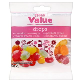 Tesco Value vegyes gyümölcsízű töltetlen keménycukorka 100 g